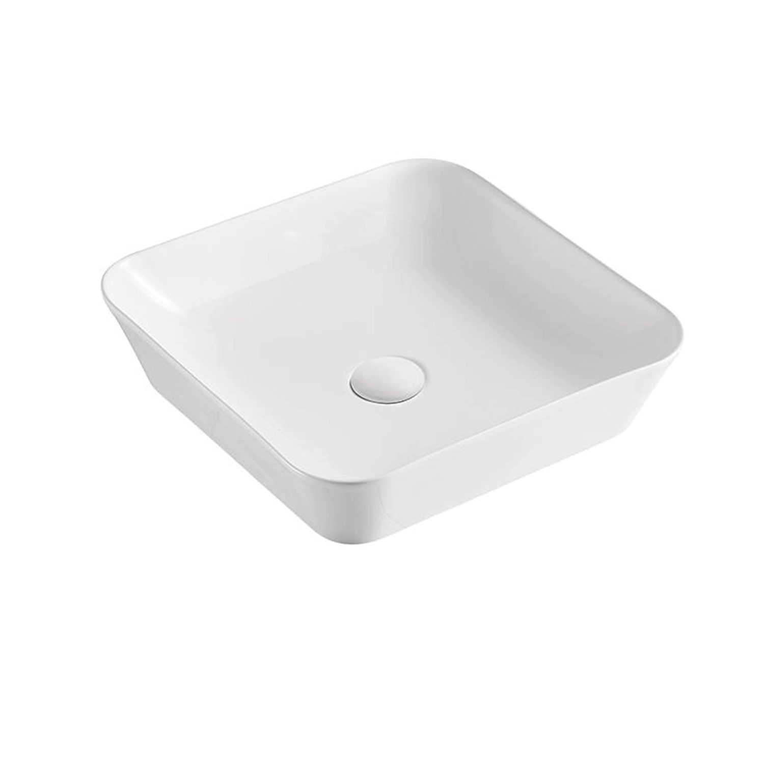 premium quality minimalist 16 inches glossy white square vessel sink, wash basin produced by meilong ceramics 